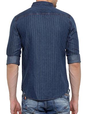 blue cotton casual shirt - 15580175 - Standard Image - 3