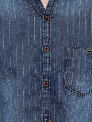 blue cotton casual shirt - 15580175 - Standard Image - 4