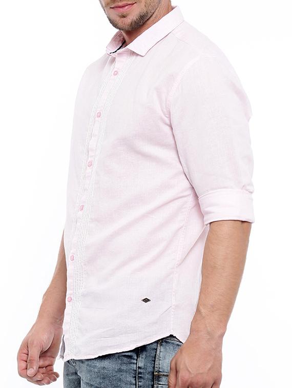 pink linen casual shirt - 15580185 - Zoom Image - 2