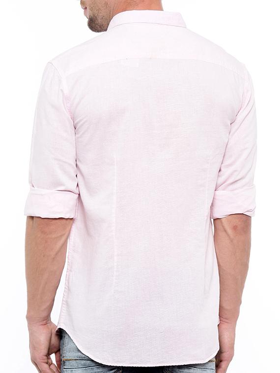 pink linen casual shirt - 15580185 - Zoom Image - 3
