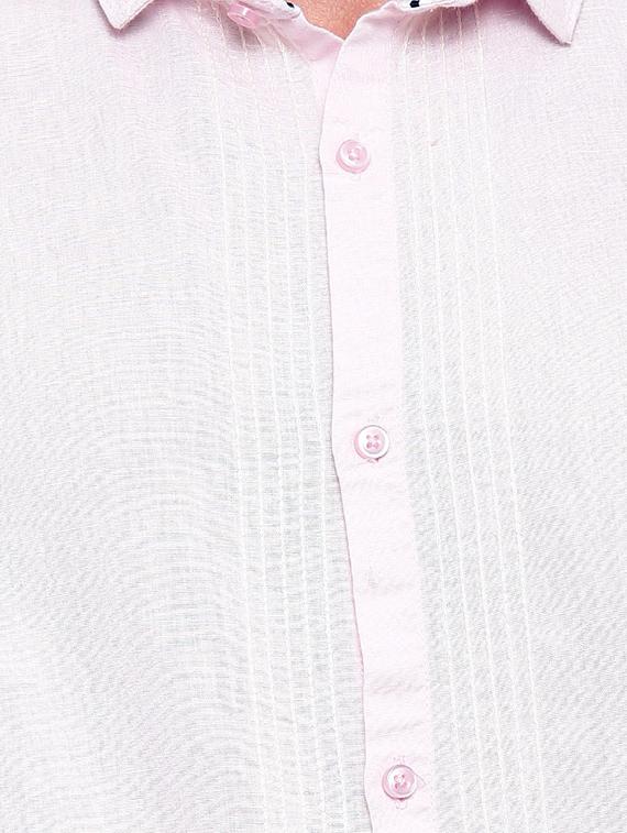 pink linen casual shirt - 15580185 - Zoom Image - 4
