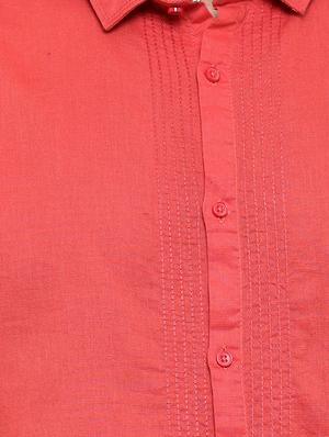 red linen casual shirt - 15580187 - Standard Image - 4