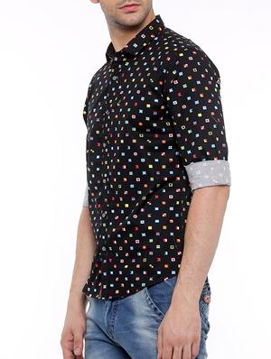 black cotton casual shirt - 15580196 - Standard Image - 2