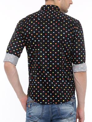 black cotton casual shirt - 15580196 - Standard Image - 3