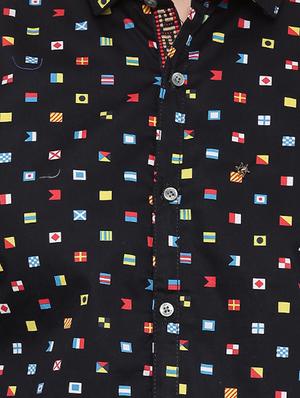 black cotton casual shirt - 15580196 - Standard Image - 4