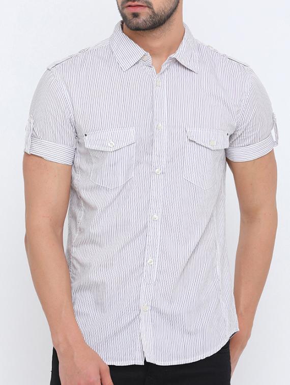 purple cotton casual shirt - 15580963 - Zoom Image - 1