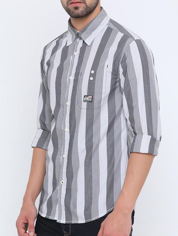 grey cotton casual shirt - 15580977 - Zoom Image - 2