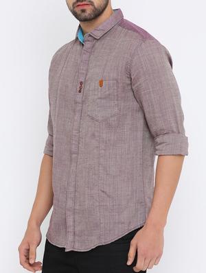 purple cotton casual shirt - 15581043 - Standard Image - 2
