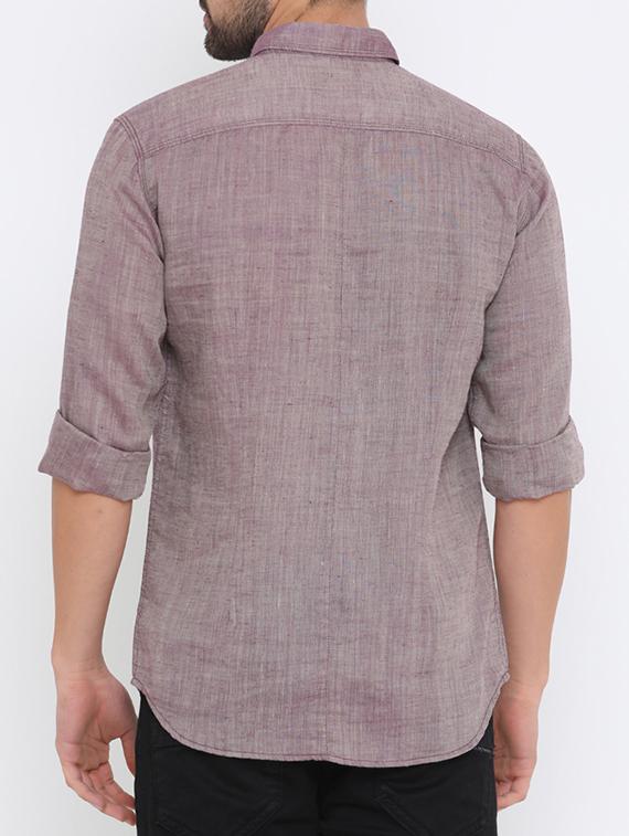 purple cotton casual shirt - 15581043 - Zoom Image - 3