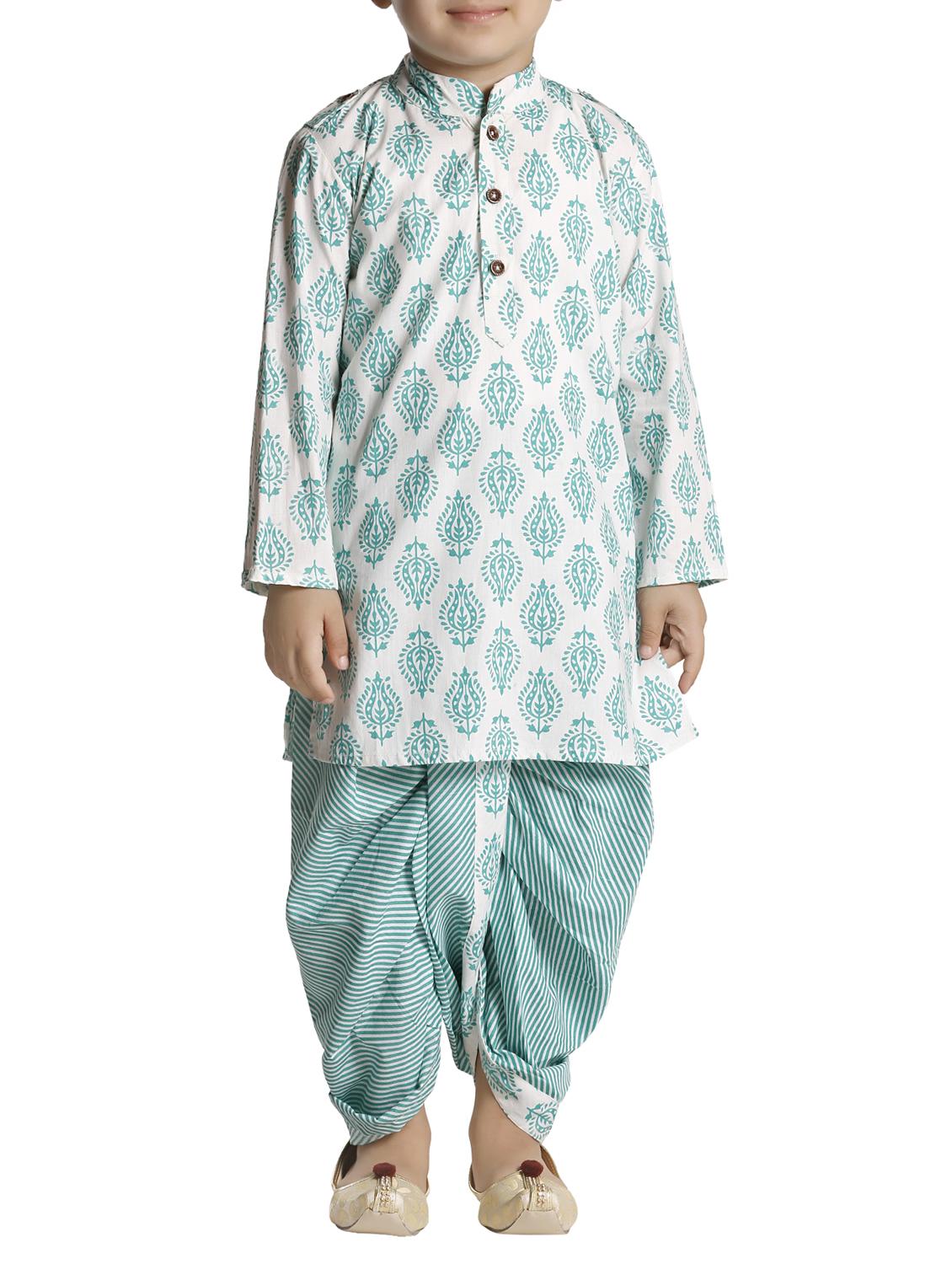 green cotton kurta set - 15581848 - Zoom Image - 1