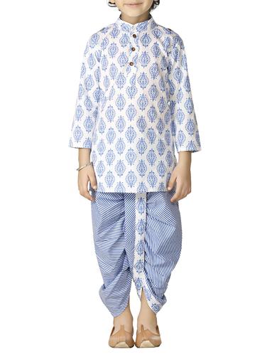 blue cotton kurta set - 15581852 - Very Small Image - 1