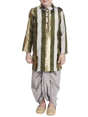 green silk kurta set - 15581854 - Standard Image - 1