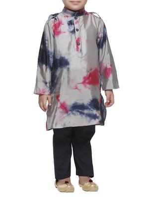 grey silk kurta set - 15581862 - Standard Image - 1