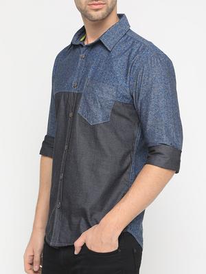 blue cotton casual shirt - 15582470 - Standard Image - 2
