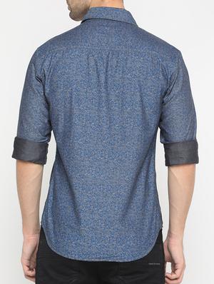 blue cotton casual shirt - 15582470 - Standard Image - 3