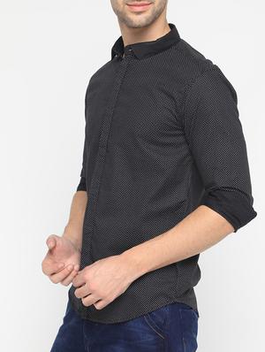 black cotton casual shirt - 15582517 - Standard Image - 2