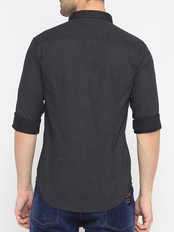 black cotton casual shirt - 15582517 - Zoom Image - 3