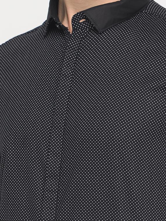 black cotton casual shirt - 15582517 - Zoom Image - 4