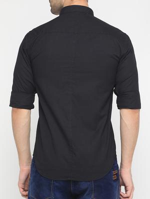 black cotton casual shirt - 15582589 - Standard Image - 3