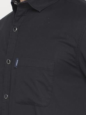 black cotton casual shirt - 15582589 - Standard Image - 4