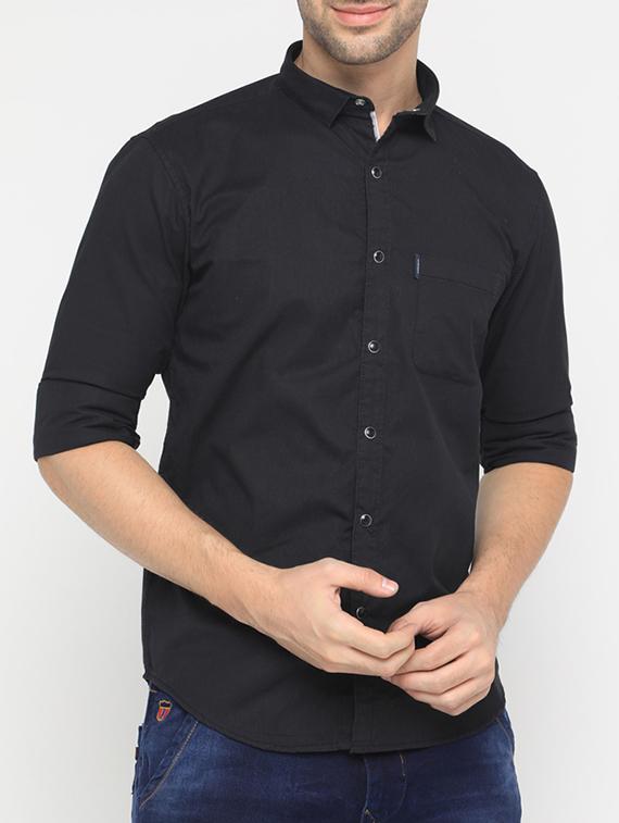 black cotton casual shirt - 15582589 - Zoom Image - 1