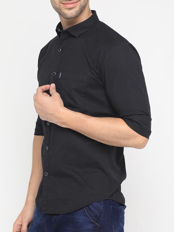 black cotton casual shirt - 15582589 - Zoom Image - 2