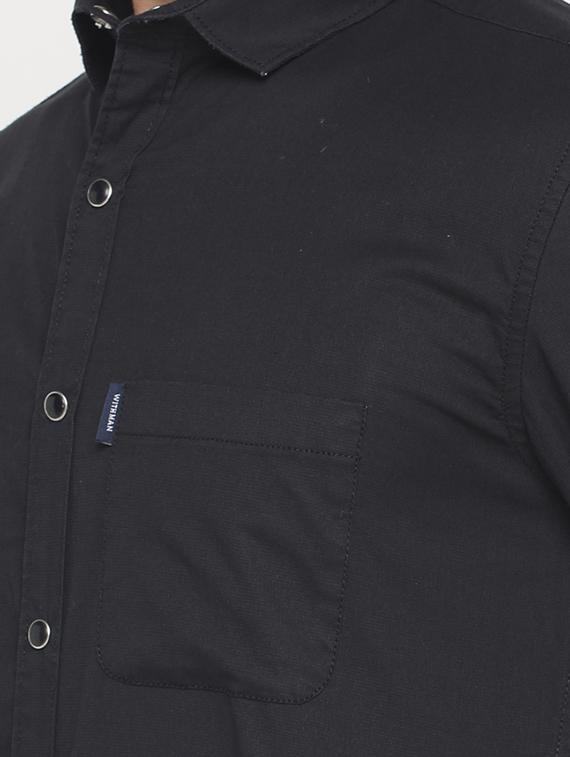 black cotton casual shirt - 15582589 - Zoom Image - 4