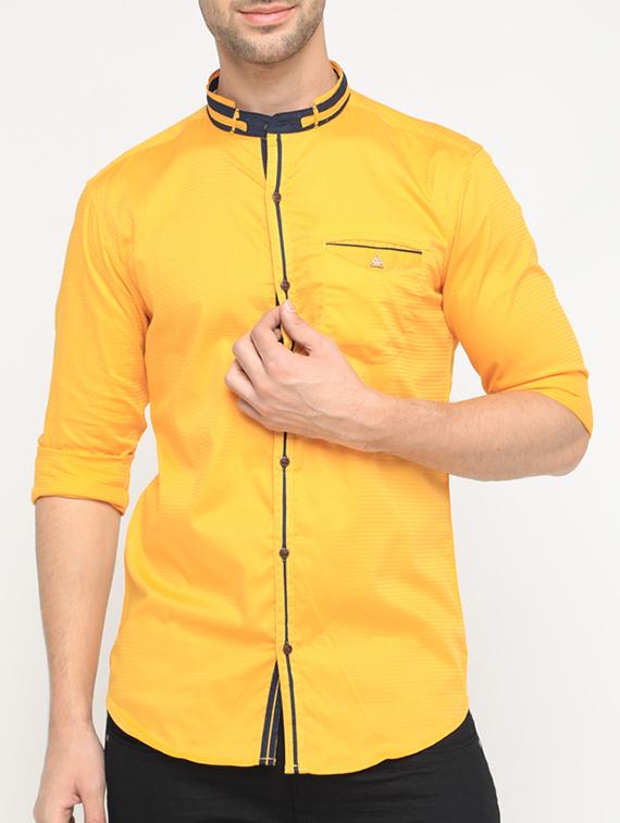 yellow cotton casual shirt - 15582605 - Zoom Image - 1