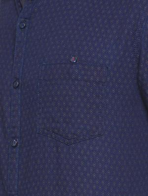 navy blue cotton casual shirt - 15582607 - Standard Image - 4