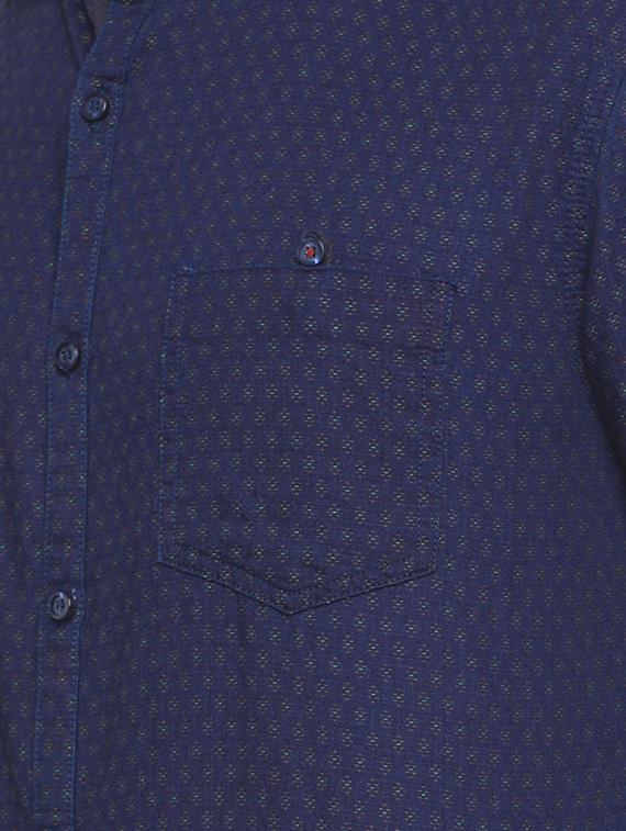 navy blue cotton casual shirt - 15582607 - Zoom Image - 4