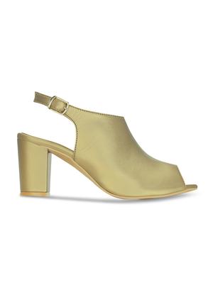 gold back strap sandals - 15582625 - Standard Image - 2
