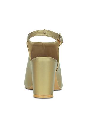 gold back strap sandals - 15582625 - Standard Image - 3