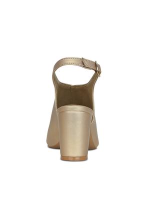 gold back strap sandals - 15582627 - Standard Image - 3