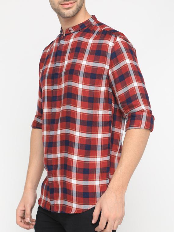 red cotton casual shirt - 15582702 - Zoom Image - 2
