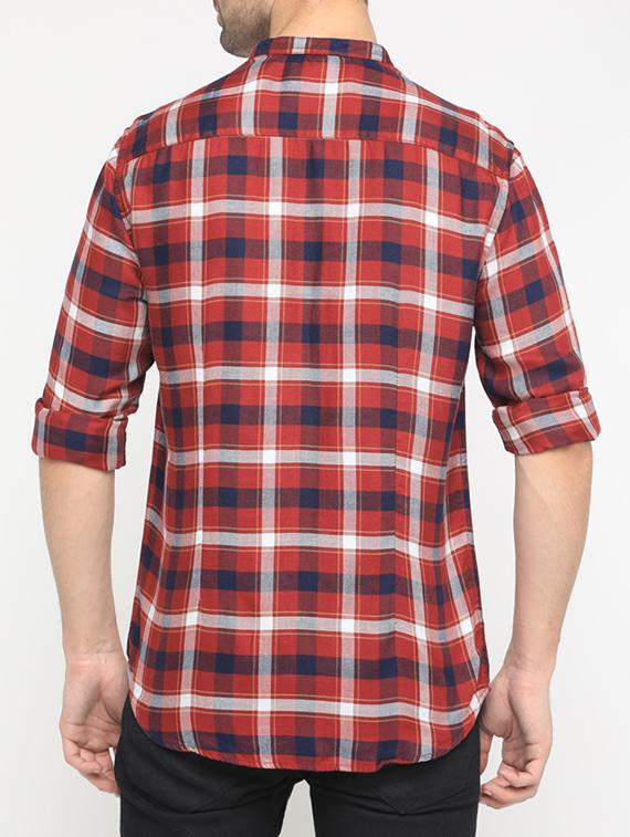 red cotton casual shirt - 15582702 - Zoom Image - 3