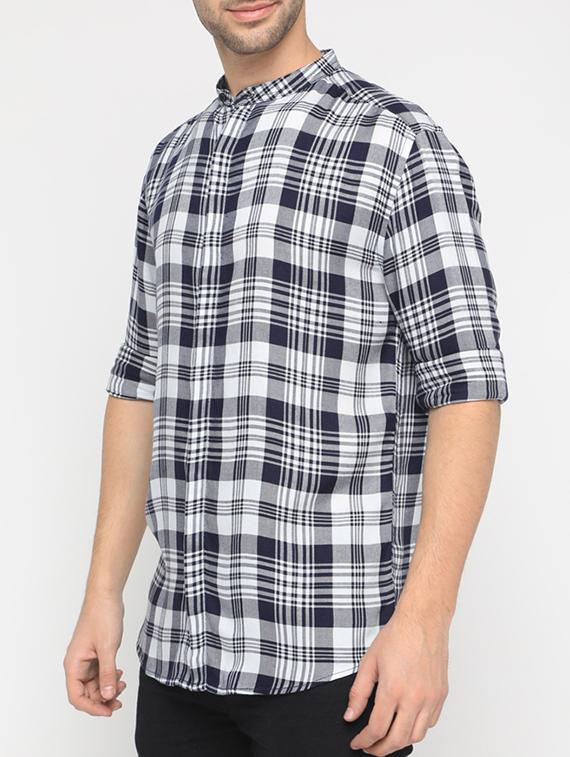 navy blue cotton casual shirt - 15582703 - Zoom Image - 2
