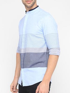 blue cotton casual shirt - 15582707 - Standard Image - 2