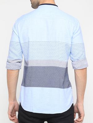 blue cotton casual shirt - 15582707 - Standard Image - 3