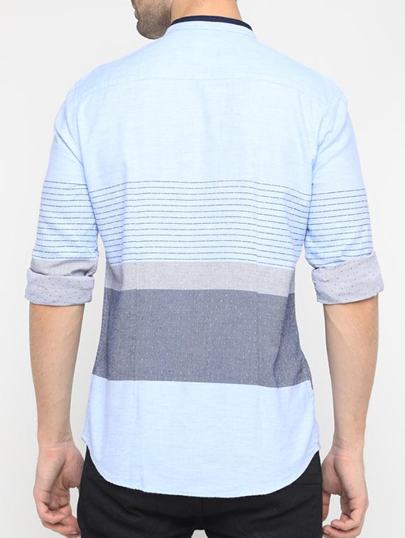 blue cotton casual shirt - 15582707 - Zoom Image - 3