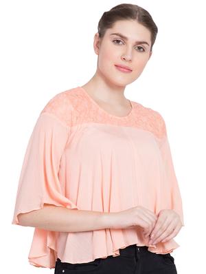laced yoke bell sleeved flared top - 15583352 - Standard Image - 1