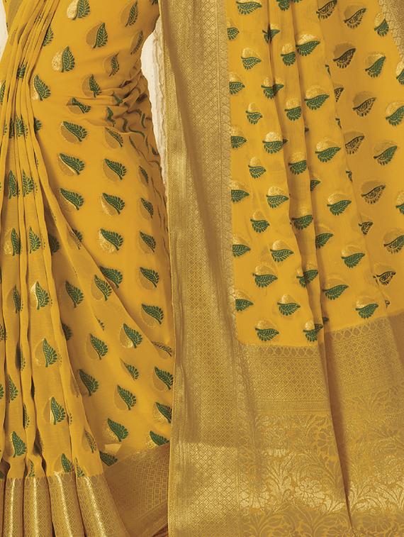 zari motifs woven saree with blouse - 15583451 - Zoom Image - 2
