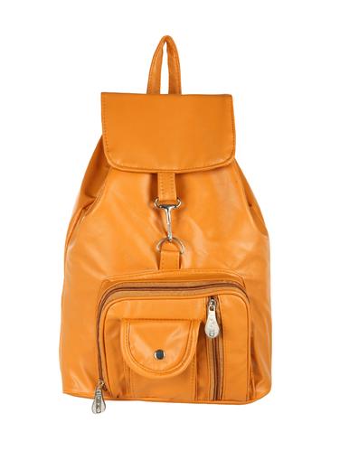 orange leatherette (pu) regular backpack - 15584051 - Very Small Image - 1