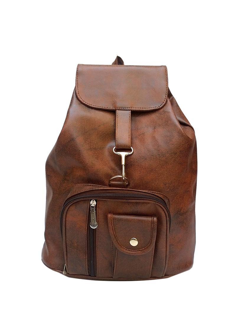 brown leatherette (pu) regular backpack - 15584053 - Zoom Image - 1