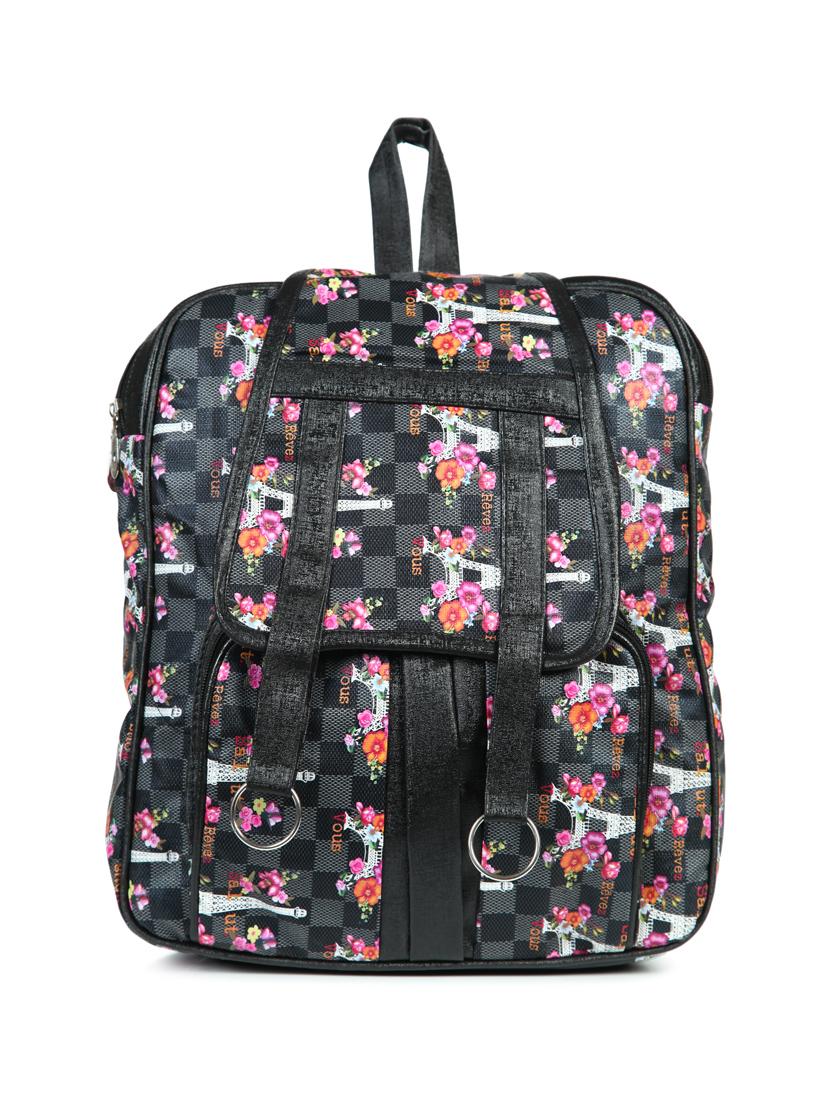 black leatherette (pu) fashion backpack - 15584062 - Zoom Image - 1