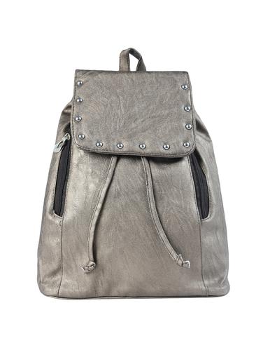 grey leatherette (pu) regular backpack - 15584075 - Very Small Image - 1