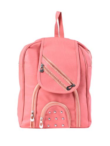 pink leatherette (pu) regular backpack - 15584078 - Very Small Image - 1