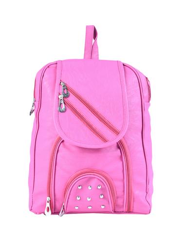 pink leatherette (pu) regular backpack - 15584079 - Very Small Image - 1