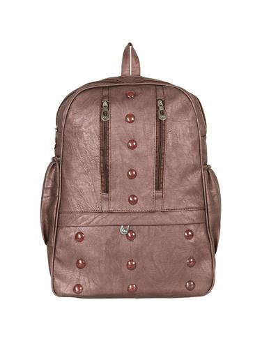 brown leatherette (pu) regular backpack - 15584087 - Very Small Image - 1