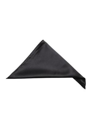 black microfiber tie with pocket square and lapel pin - 15584770 - Standard Image - 2