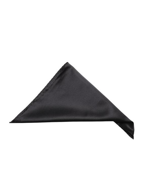 black microfiber tie with pocket square and lapel pin - 15584770 - Zoom Image - 2